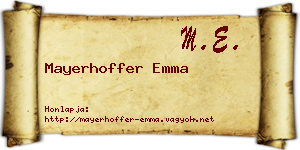 Mayerhoffer Emma névjegykártya